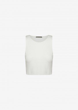 Cropped Tank-Top In White Light Scuba