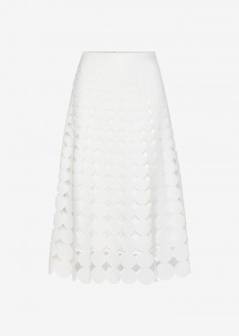 Midi A-Line Skirt in White