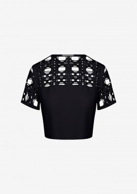 Cropped T-shirt in Black