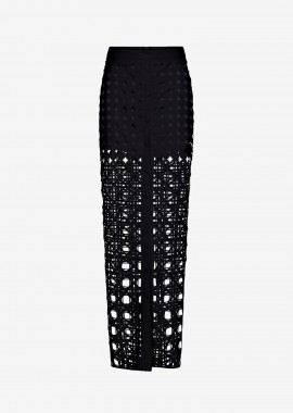 Cutcuutur - Maxi Skirt with Front Slit in Black