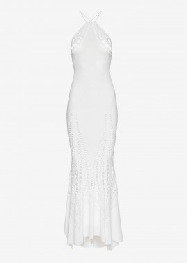 Maxi Mesh Dress in White
