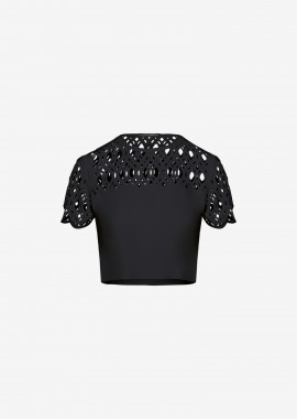 Cropped T-shirt in Black