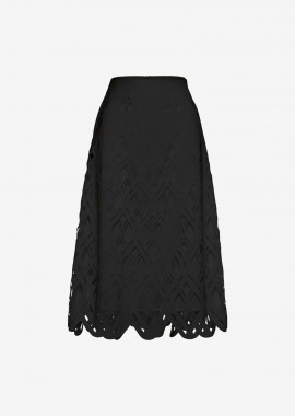 Cutcuutur - Midi A-Line Skirt in Black