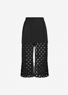 Cutcuutur - Cropped Pleated Pants in Black