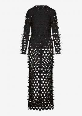 Long Sleeved Column Dress in Black