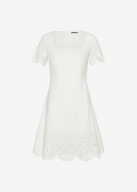Mini Short-Sleeved Dress in White
