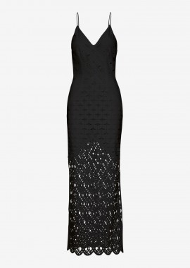 Paneled Maxi Dress in Black