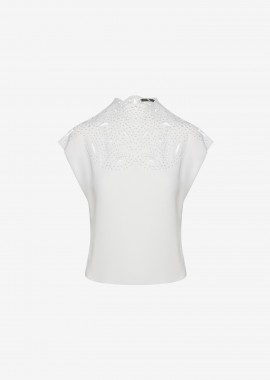 Mock Neck T-Shirt in White