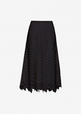 Midi A-Line Skirt in Black