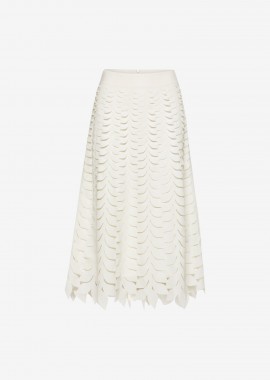 Cutcuutur - Midi A-Line Skirt in White