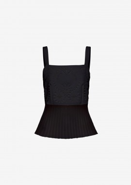 Cutcuutur - Tank Top with Peplum in Black