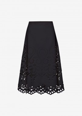 Midi A-Line Skirt in Black