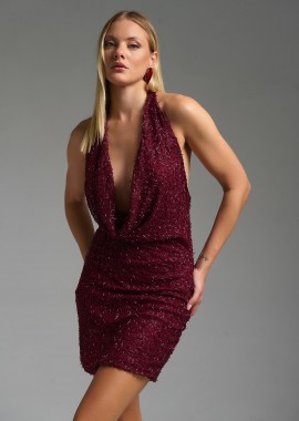 Φόρεμα Mini Halter Φόρεμα Με Χάντρες