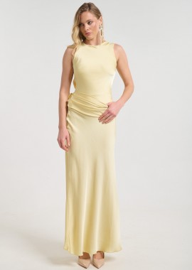 Φόρεμα Maxi Με Καρφίτσα Και Ανοιχτή Πλάτη