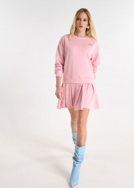 Φόρεμα Με Πλισέ Λεπτομέρεια Και Καρφίτσα