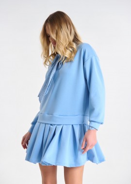 Φόρεμα Με Πλισέ Λεπτομέρεια Και Καρφίτσα