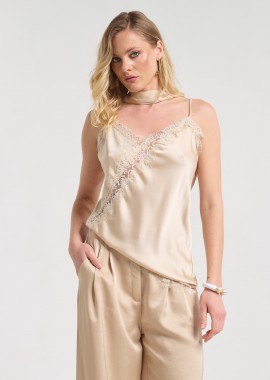 Τοπ Σατέν Lingerie Με Δαντέλα