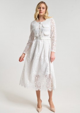 Φόρεμα Δαντέλα Με Πέρλες & Στρας