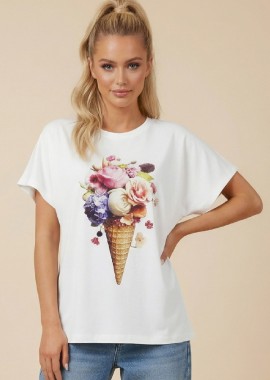 T-Shirt Με Floral Τύπωμα DEJAVU