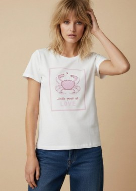 T-Shirt Με Print Καβουράκι Και Στρας