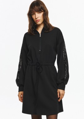 Φόρεμα Φούτερ Με Παγιέτες Στα Μανίκια DEJAVU