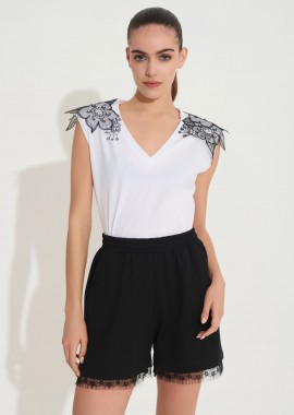 Μπλούζα DEJAVU Με Δαντέλα Στους Ώμους