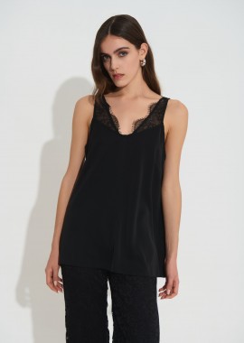 Τοπ Satin Lingerie Με Δανδέλα DEJAVU