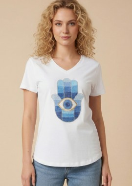 T-Shirt Με Τύπωμα Hamsa DEJAVU