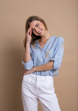 Μπλούζα/Πουκαμίσα Με Κέντημα OPEN