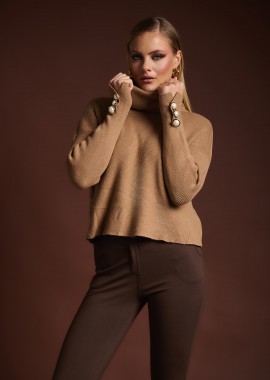 Πλεκτό Ριμπ Ζιβάγκο Με Διακοσμητικά Κουμπιά