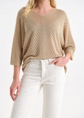 Μπλούζα Πλεκτή Με Λούρεξ Και Διακριτική Λάμψη