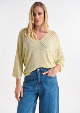 Μπλούζα Πλεκτή Με Λούρεξ Και Διακριτική Λάμψη