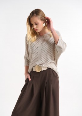 Μπλούζα Πλεκτή Με Λούρεξ Και Διακριτική Λάμψη