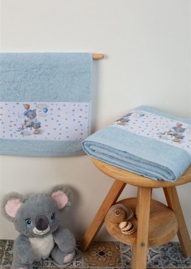 ΠΕΤΣΕΤΑ Με Ψηφιακή Εκτύπωση Σετ 2 τεμ bebe Painter 131 30X50,70X140 Σιελ 100% Cotton