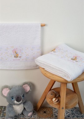 ΠΕΤΣΕΤΑ Με Ψηφιακή Εκτύπωση Σετ 2 τεμ bebe Balloon 66 30X50,70X140 Λευκό 100% Cotton