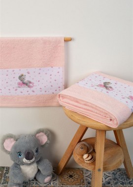 ΠΕΤΣΕΤΑ Με Ψηφιακή Εκτύπωση Σετ 2 τεμ bebe Ballerina 104 30X50,70X140 Ροζ 100% Cotton