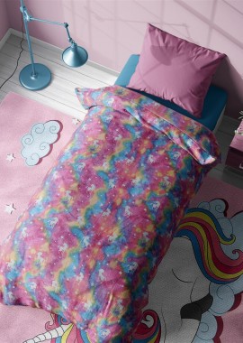 Dimcol - Κουβέρτα Fleece φωσφορίζουσα Unicorn 160X220 100% Polyester