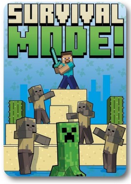 Mojang - Κουβέρτα Fleece Mojang Minecraft 53 100X140 Blue 100% Polyester