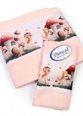 Πετσέτα Σετ 2 τεμ Με Ψηφιακή Εκτύπωση bebe Fairies 330 30X50,70X140 Pink 100% Cotton