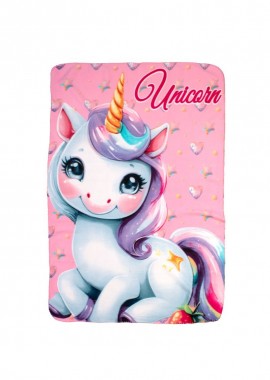Κουβέρτα Fleece Unicorn 56 100X140 Pink 100% Polyester