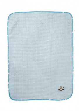 Dimcol - Κουβέρτα Πικέ Με Κέντημα bebe Aviator 183 80X110 Sky Blue 100% Cotton