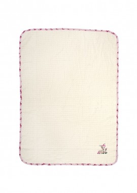 Κουβέρτα Πικέ Με Κέντημα bebe Deer 198 80X110 Ecru-Pink 100% Cotton