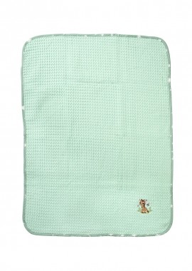 Κουβέρτα Πικέ Με Κέντημα bebe Giraffe 174 80X110 Mint 100% Cotton