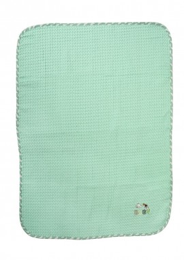 Dimcol - Κουβέρτα Πικέ Με Κέντημα bebe Stork 195 80X110 Mint 100% Cotton