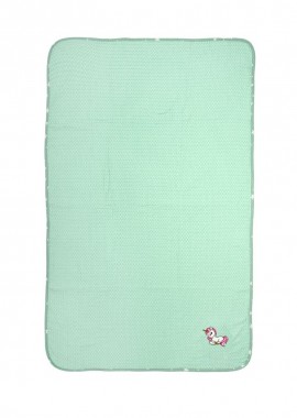 Dimcol - Κουβέρτα Πικέ Με Κέντημα bebe Unicorn 190 80X110 Mint 100% Cotton