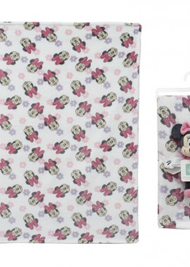 Disney Home - Λούτρινο Disney Home Σετ 2 Τεμ. bebe Minnie 31 Ύψος 25 cm +amp; Κουβέρτα Coral Fleece 75X100 cm White-Black 100% Polyester