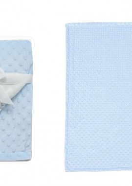 Dimcol - Κουβέρτα Minky Bubble bebe 420 gr/m² Prince 33 75X100 Sky Blue 100% Polyester