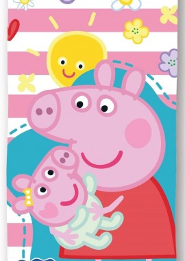 Πετσέτα Θαλάσσης Quick Dry Hasbro Peppa Pig 821 70X140 White-Pink 100% Microfiber