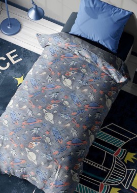 Κουβέρτα Fleece φωσφορίζουσα Galaxy 70X110 100% Polyester Blue