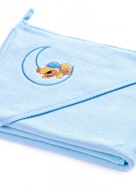 Μπουρνουζοπετσέτα μπάνιου με κάπα 100x100cm Sensillo Bear Blue 4161 Blue